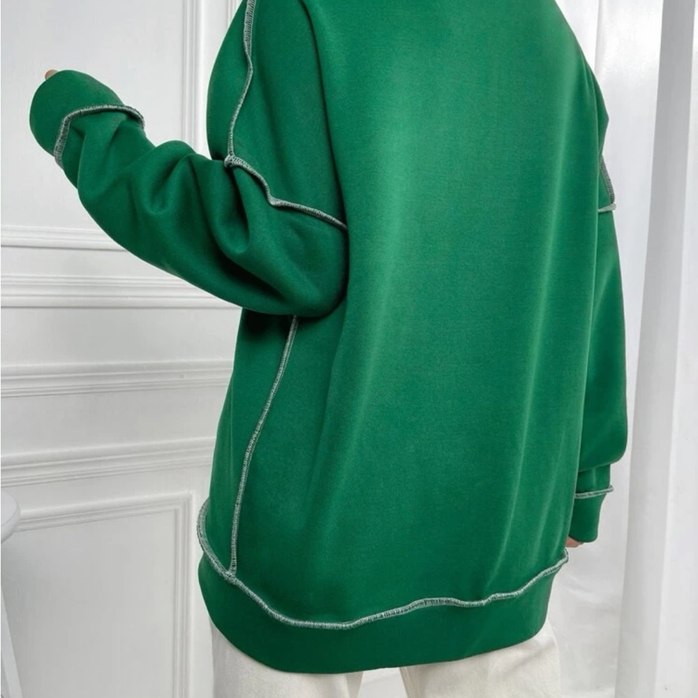 Top Stitched Drop Shoulder Pullover - image 2